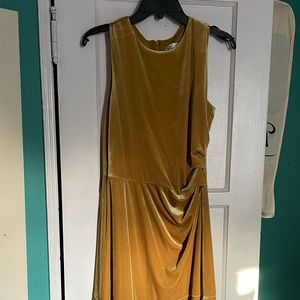 Gold suede dress